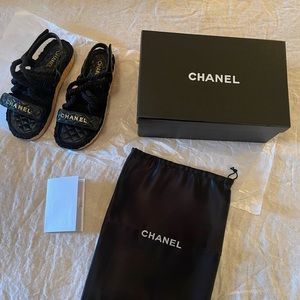 CHANEL ROPE DAD SANDALS SIZE 38